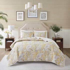 Comfort Spaces 086569437211 Quilt Set-trendy Paisley Summer Cover Cozy Coverlet Lightweight All Season B