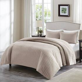 Comfort Spaces 313108396341 Kienna Quilt Set-luxury Double Sided Stitching Design Summer Blan