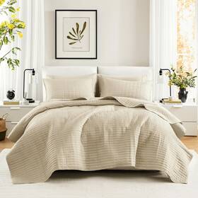 Comfort Spaces 675716895273 Kienna Quilt Set-luxury Double Sided Stitching Design Summer Blanket Lightwe