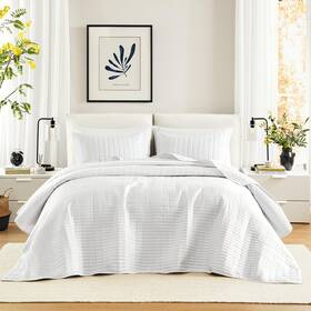 B09dcgg2s1 Comfort Spaces White Oversized Queen Quilt Set 102 Inch X118 Bedspread Quilted Summe