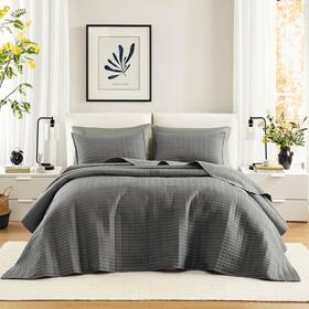 B0bkrm2cq8 Comfort Spaces Charcoal Oversized Queen Quilt Set 102 Inch X118 Bedspread 3pc Soft