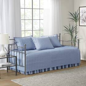 Cs13-1614 Comfort Spaces Luxe Daybed Cover Double-sided Quilted 75 Inch X39 Blue 5-piece