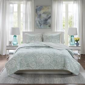 Cs14-0417 Comfort Spaces Quilt Set-trendy Paisley Summer Cover Cozy Coverlet Lightweight