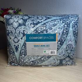 Cs14-1304 Comfort Spaces Reversible Quilt Set-vermicelli Stitching Design All Season L