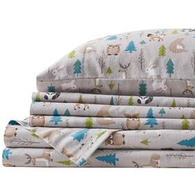 Cs20-1393 Comfort Spaces Cotton Flannel Sheets Twin Size Ultra Soft Sheet Set
