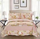 Comin16ju008559 Fancy Linen Collection Bedspread Bed Cover Pink Beige 791769520839