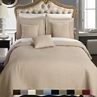 Comin16ju017379 Royal Hotel Full Queen Size Linen Beige Coverlet 825624683299