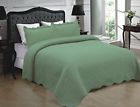 Comin18ju023590 Mk Home Collection Quilted Bedspread Embroidery Solid Cotton 635309741356