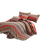 Comin18ju027444 Comforbed Best Striped Classical Cotton Patchwork Bedspread Quilt Sets Queen