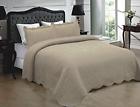 Comin18ju038152 Mk Home Collection Quilted Bedspread Embroidery Solid Cotton 635309741219