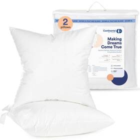 Cb-throw-1090-2-22x22 Continental Bedding 10/90 Down And Feather Throw Pillow Insert 100% Cotto