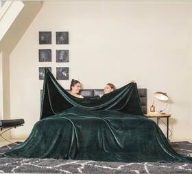 Amzus2304fla30fla001210 Coova Oversized King Fleece Blanket 120x100 Inches 120 Inch X100 Forest Green