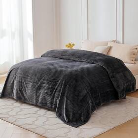 Mypoy1bk000210cv Coova Seamless Big Blanket 120x120 Inch Oversized Check Dark Grey