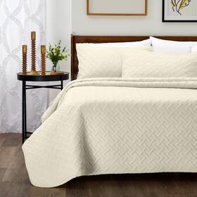 Cosy House Collection 812459037854 Luxury Rayon Derived From Bamboo 3-piece Quilt Set - Ultra Soft Quilted Cover