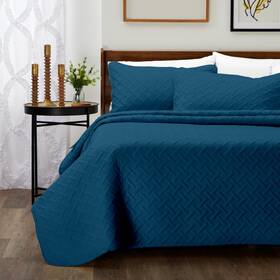 Cosy House Collection 812459037878 Luxury Rayon Derived From 3-piece Quilt Set - Ultra Soft Quilted Coverlet Bed