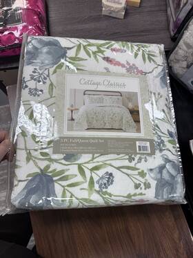 Qs3489fq-2600 Cottage Classics Field Floral Full/queen 3 Pc Quilt Set 100% Polyester