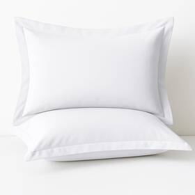Ganeshji215 Cotton Metrics Linen 2 Pack Pillow Shams Queen Size 20x30 600 Thread Count 100% Organic Cotto