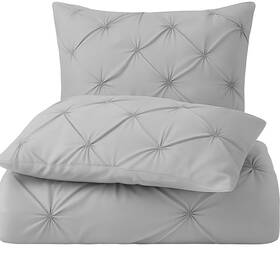 Stich12 Cotton Stich Pinch Pleated Pillow Shams Silver Grey Standard 20x26 Set Of 2-600 Thread Cou