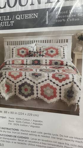 Country Living 041808551295 Vintage Multicolor 100% Cotton Quilt-full Queen Grandmacore