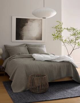 Bjqstk11196 Cozy Earth Bamboo Jersey Quilt King Stone Luxury Soft Bedding Neutral Nwt 268