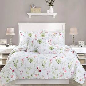 Cozy Line Home Fashions 737107947296 Azalea Floral Chintz Paisleymicrofiber Reversible Quilt Bedding Set Coverlet