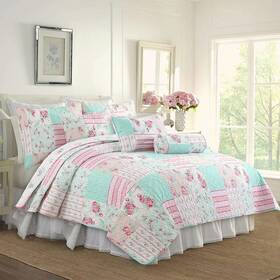 Cozy Line Home Fashions 737107947401 Azalea Floral Chintz Paisleymicrofiber Reversible Quilt Bedding Set Coverlet