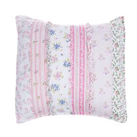 Bb01005367a-es Cozy Line Home Fashions Pink Rose Romantic Ruffle Floral Flower Decor Pillow