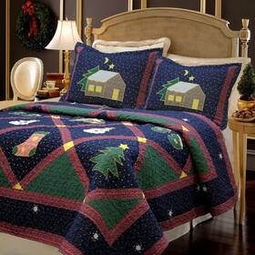 Bb01220401k Cozy Line Home Fashions Patchwork Holiday Christmas Silent Night Winter Starr