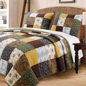 Bb20170602king Cozy Line Home Fashions Quilt Set 106 Inch X 92 Piped Edges Cotton Floral 3-piece