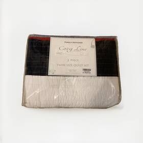 Bb2020-041t Cozy Line Home Fashions Twin Quilt Bedding Set 2-pcs Cotton Machine Wash Striped