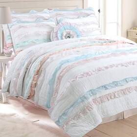 Db20180210t Cozy Line Home Fashions Emma Light Pink Blue Girly Romantic Lace Bold Striped