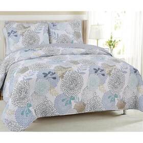 K-09331k Cozy Line Home Fashions Quilt Set 106 Inch X 92 King Floral Cotton Multi-colored