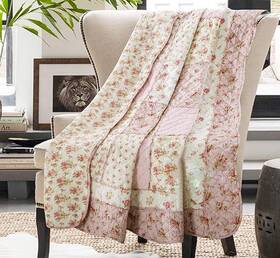 Cozyholy 313096376394 Original 100% Cotton Patchwork Quilt Full Queen Size Pink Floral Bedspr