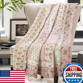 B083ytbzdx Cozyholy Original 100 Cotton Quilt Queen Size Pink Floral Patchwork Quilted