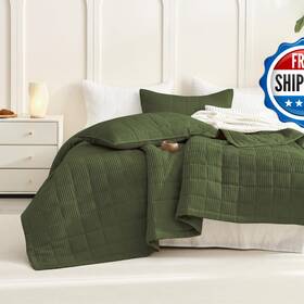 B0fdgg73f7 Cozytide Oversized King Bedspread 120x120100 Cotton Waffle Weave Olive Green