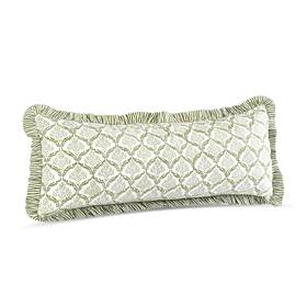 Cpccrulm035-1436 Cpc Cotton Print Club Fern Regal Hand Block 100% Ruffle Throw Pillow Cover 14x36 I