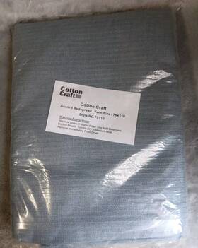 Rc-76110 Craft Vtg Cotton Accord Beadspread Twin 76x110 Inch Light Blue Guest Room Hotel