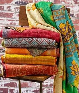 Craftintegration 050453458144 Vintage Handmade Kantha Quilts Tribal Boho Bohemian Cotton Bed Cover Throw Ma