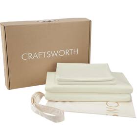 Craftsworth 742383153644 100% Egyptian Cotton Sheets Twin Xl 3 Piece Set Ivory Extra Deep