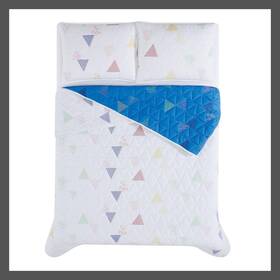 87537274 Crayola Twin Triangle Embroidered Kidsft Quilt Set White