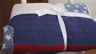 Cream Flag Stars Patriotic Pottery King Blue Red Quilt Stripes Barn