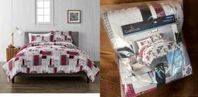 Cuddl Duds 022164414691 Red Lodge Cotton Flannel Quilt Bedspread Twin 2pc Deer Moose Bear Owl