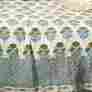 Da6399 Marigold Aqua Cotton Screen-printed Quilt Creative Co-op Bed Queen 807472942605