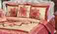 19342 Dada Bedding Quilt Set Queen 5 Pc Puffed Floral Stripes Hearts New Polyester Machine Washable 01018