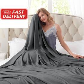 Dangtop 797805374206 Cooling Blankets 100% Rayon Derived From 79x91 Inches Dark Grey