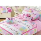 Db-k-11837 Little Girl Bedding Pink Twin Quilt Piece Set Kids Owl
