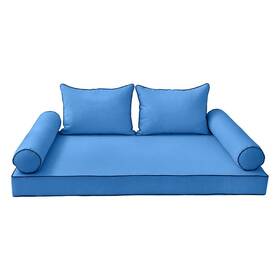 Style4 Dbm Imports 55977 5pc Contrast Pipe Outdoor Daybed Mattress Bolster Pillow Cover Only-twin