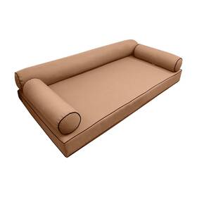 Dbm Imports 742376521689 6 Outdoor Daybed Mattress Bolster Pillow Slipcovers Contrast Pipe Trim Twin Size