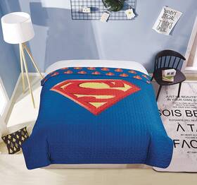 Dc 092723045307 Comics Superman Logo Twin 68ftft X 86ftft Reversible Bedspread Quilt New