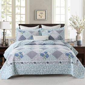 Dduoxin 614166326159 Farmhouse Floral Queen Quilt 100% Cotton Reversible Patchwork With 2 P